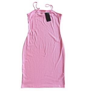 Alredine Womens Size Medium Pink Bodycon Spaghetti Strap Dress